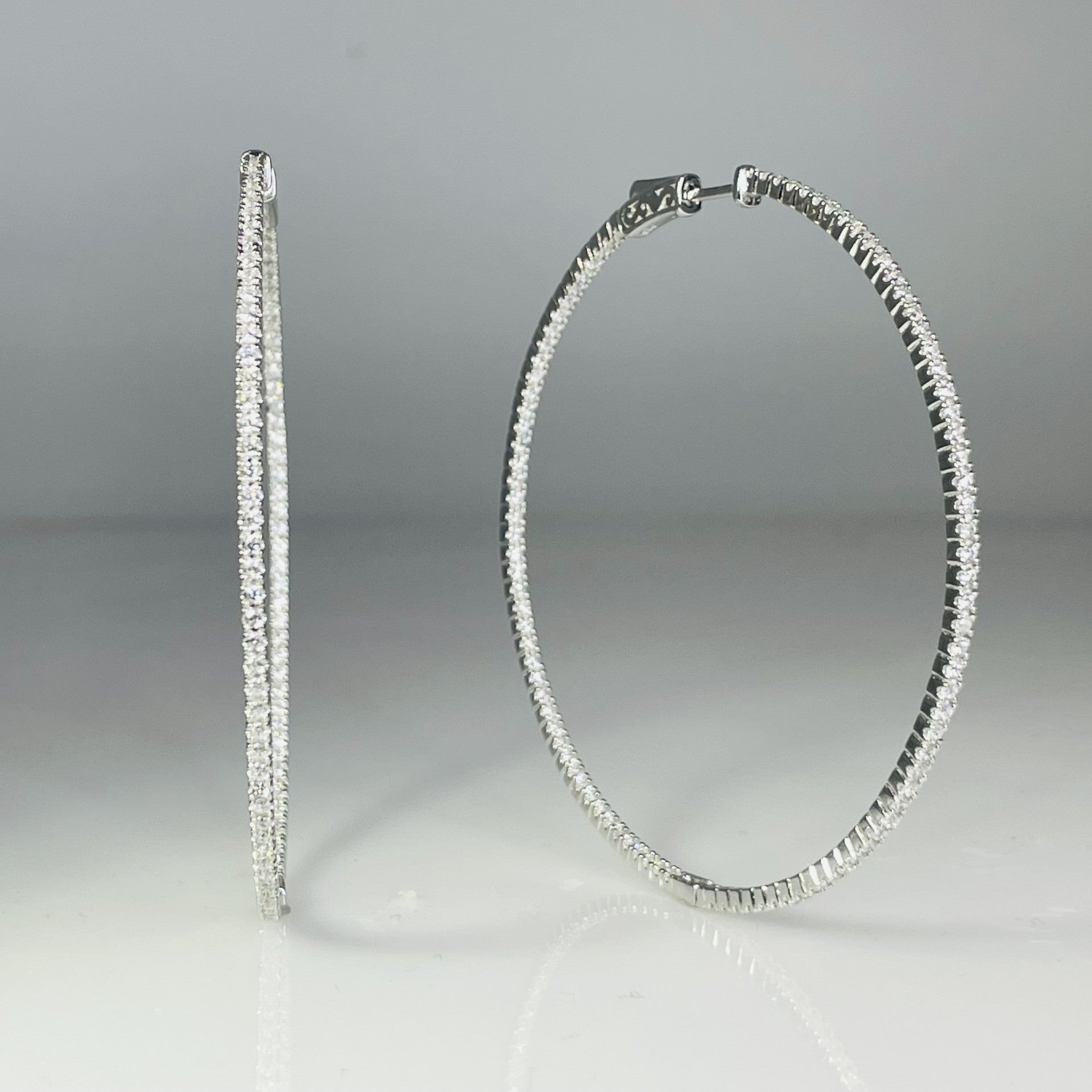 Flat Hoops - Cubic Zirconia