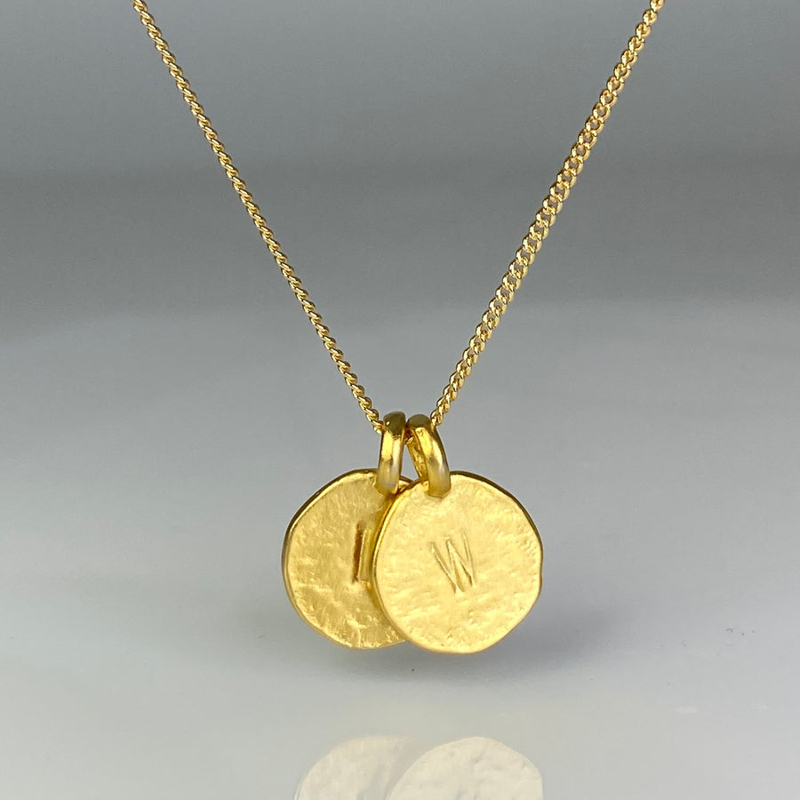 Love Initials Necklace - Gold Plated 26"