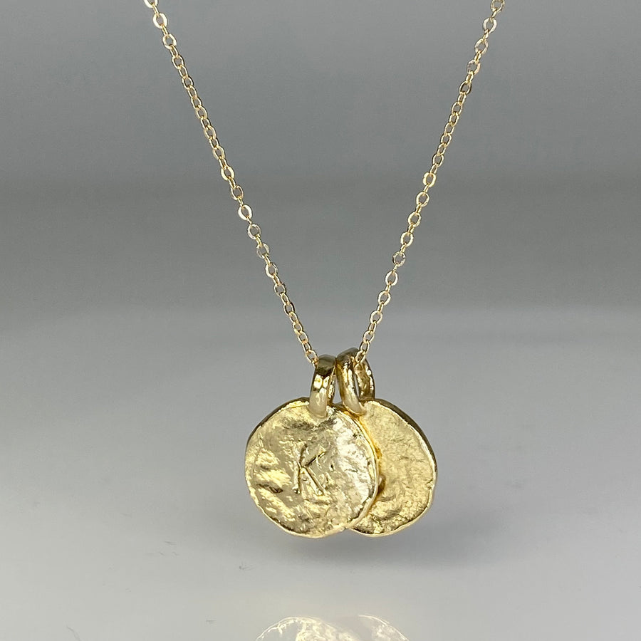 14K Yellow Gold Initials Necklace 18"