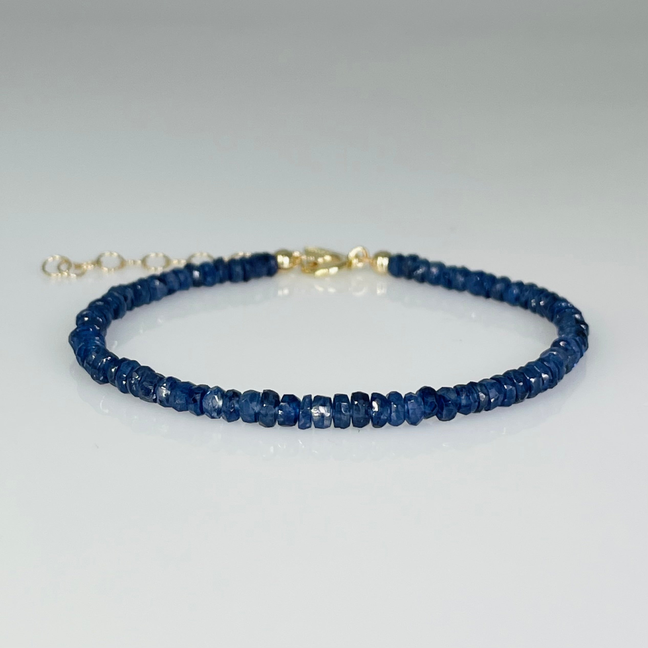 Blue sapphire bead bracelet outlet