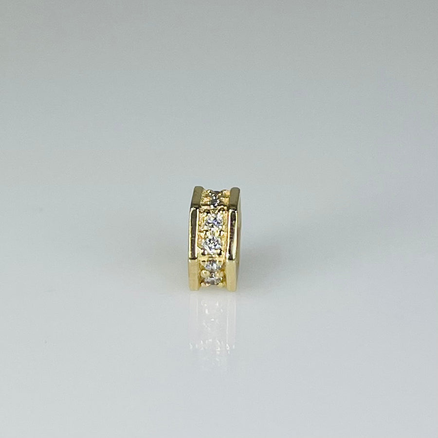 14K Yellow Gold Diamond Rondelle Charm
