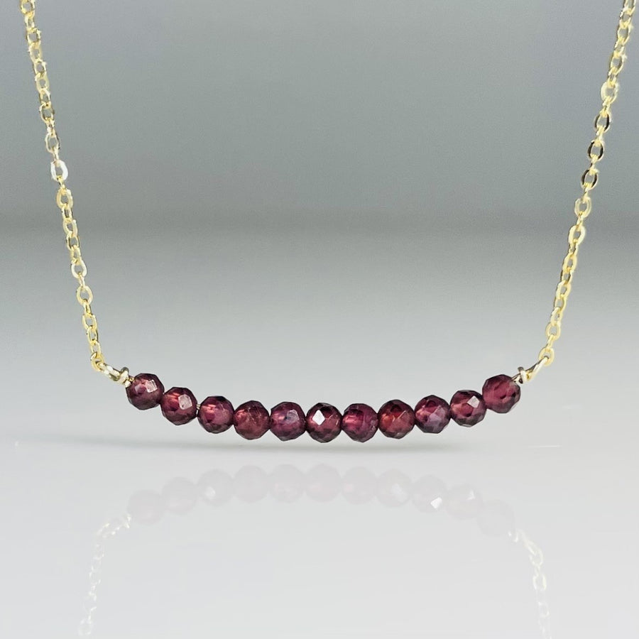 Garnet Bar Necklace