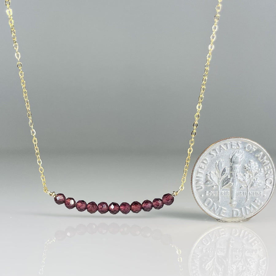 Garnet Bar Necklace