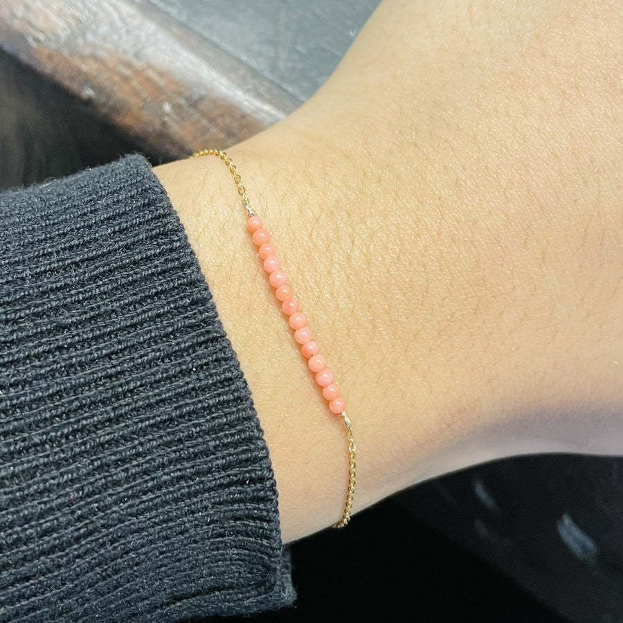 Japanese Pink Coral Bar Bracelet