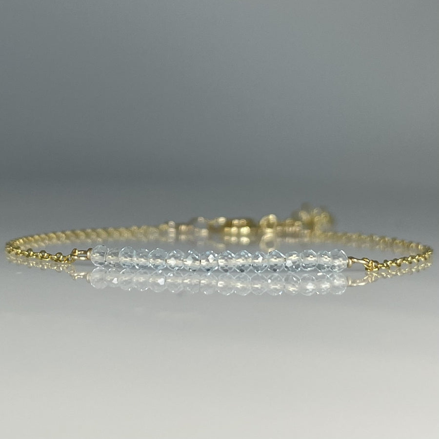 Aquamarine Bar Bracelet