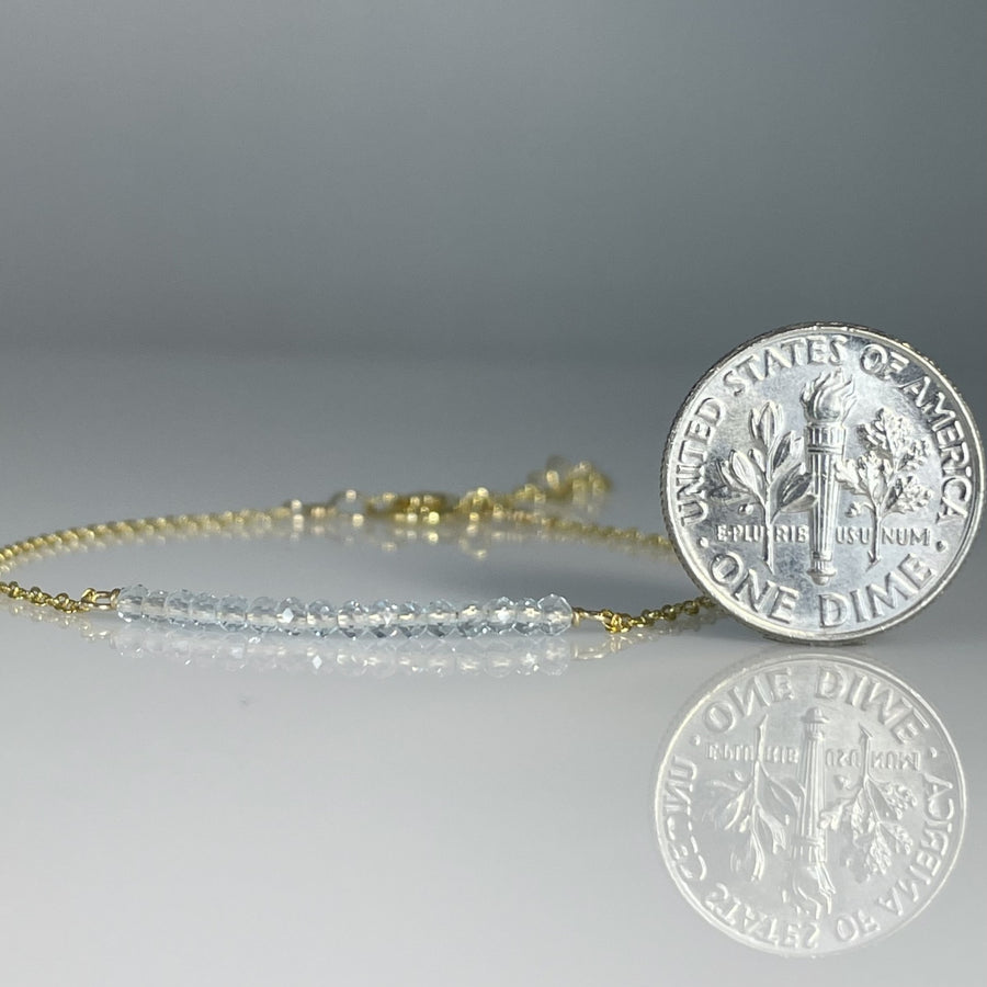 Aquamarine Bar Bracelet