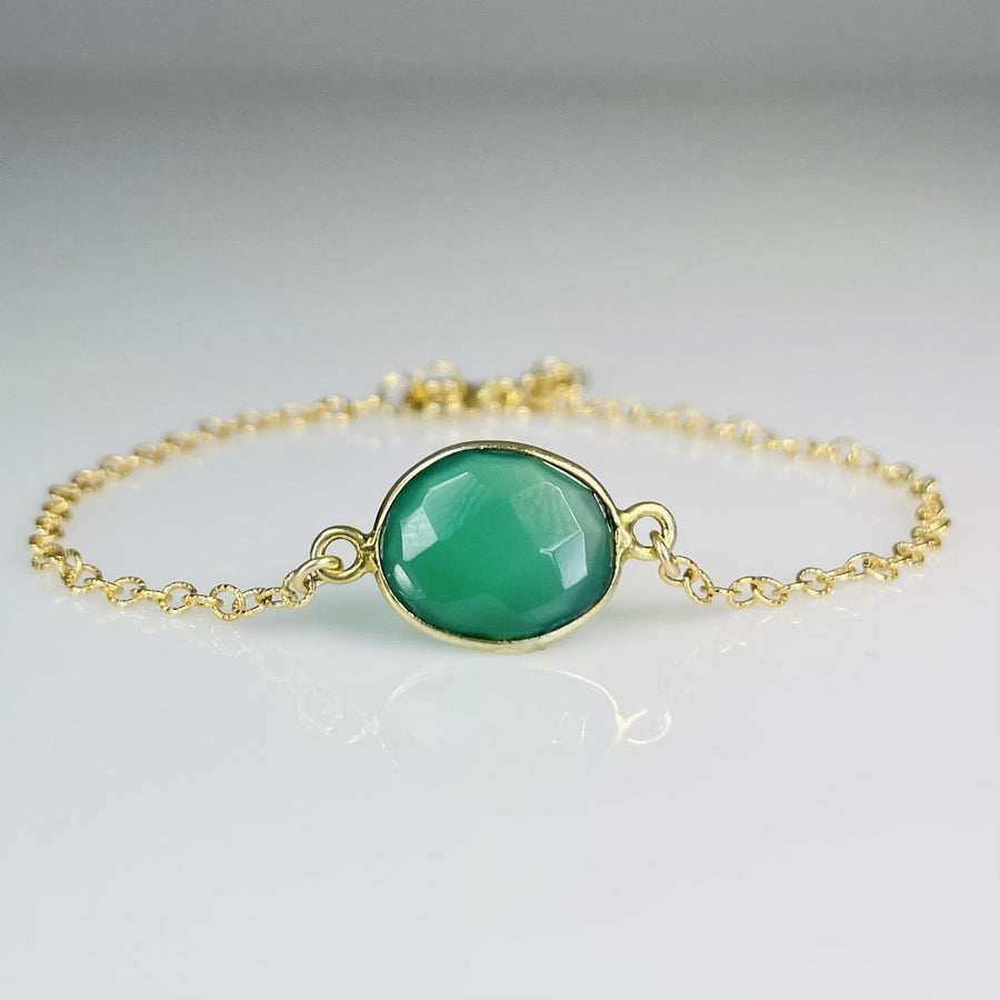 Green Onyx Bezel Bracelet