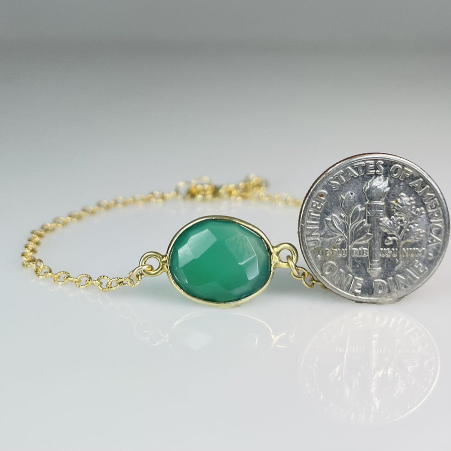 Green Onyx Bezel Bracelet