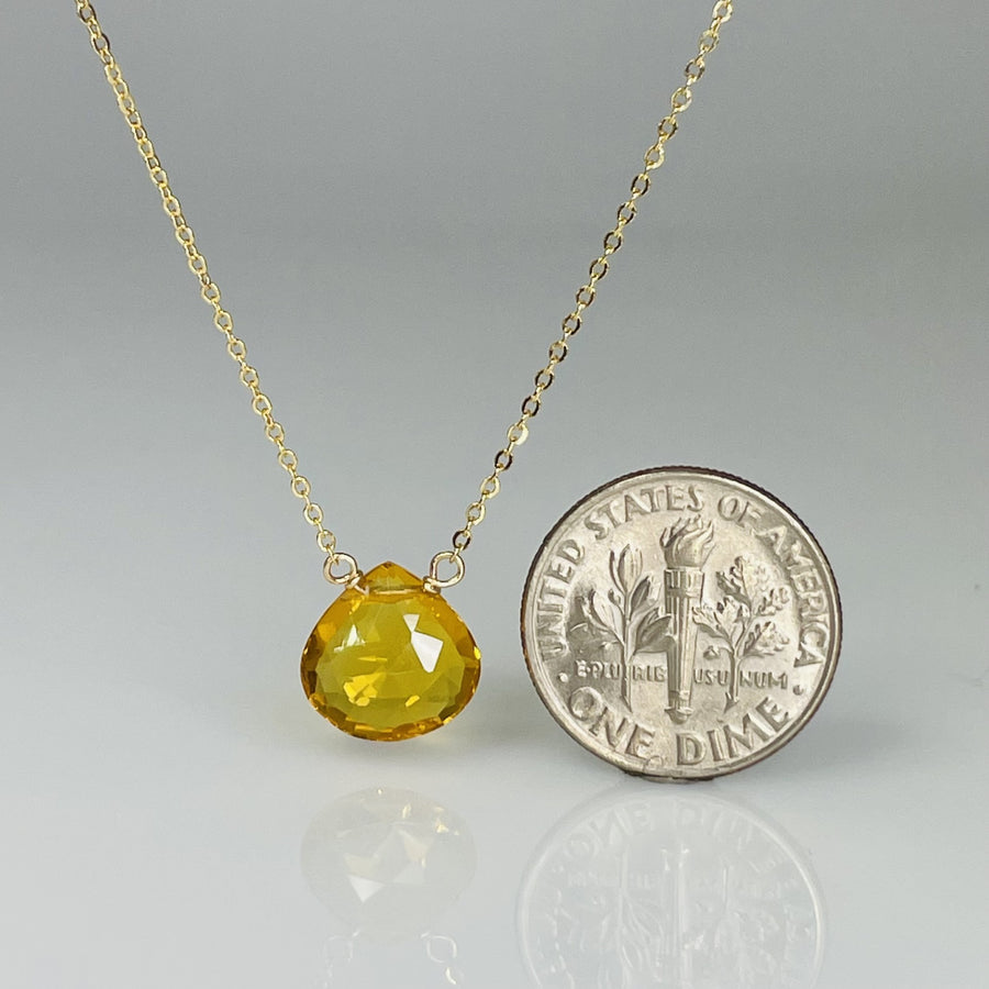 Mandarin Citrine Quartz Necklace 10mm