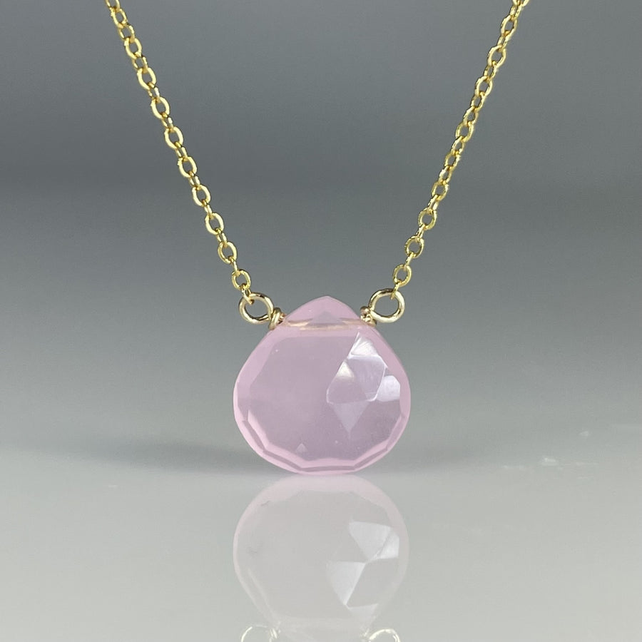 Pink Chalcedony Necklace 10mm