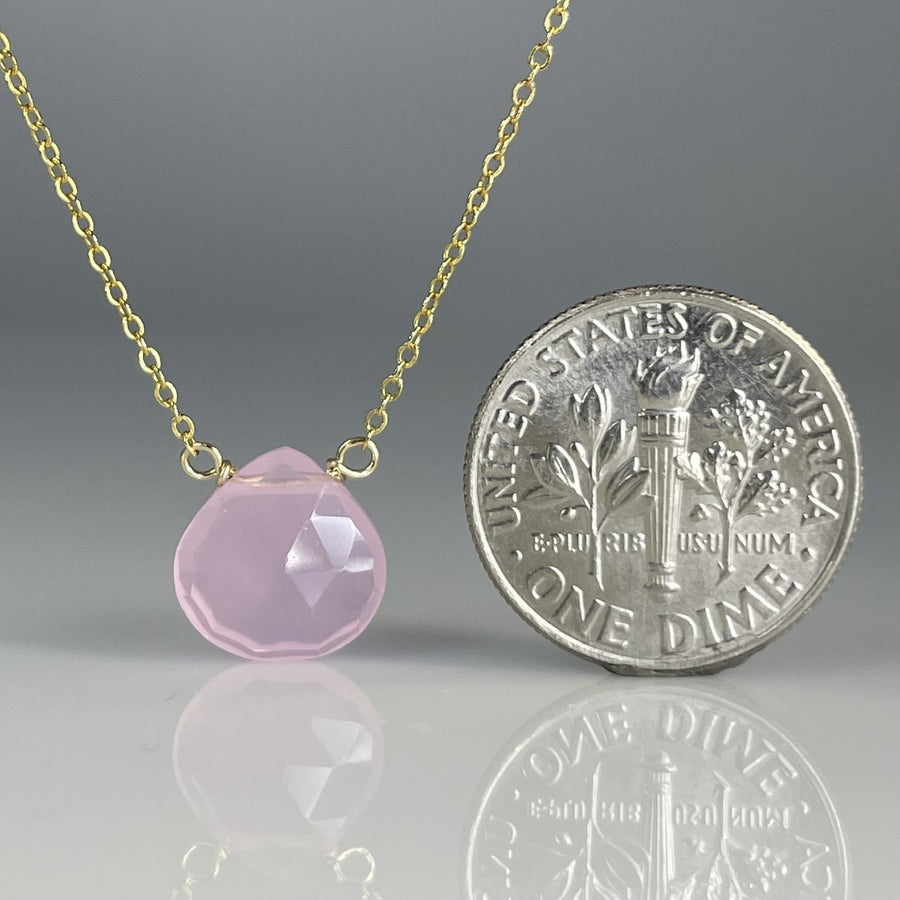 Pink Chalcedony Necklace 10mm