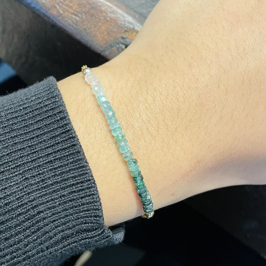 Emerald Graduated 2 Inch Bar Bracelet