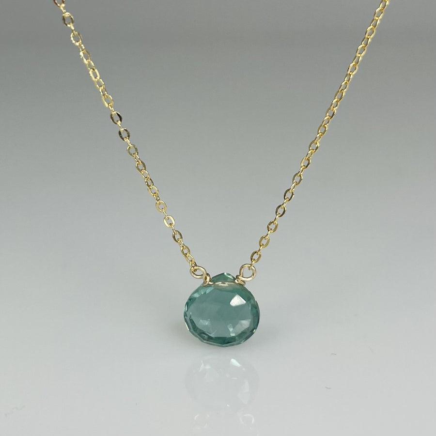 Emerald Hydro Quartz Drop Necklace 8mm