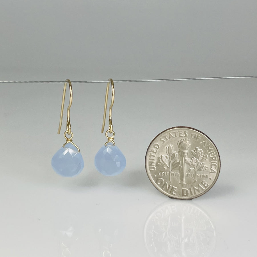Blue Chalcedony Earrings 8mm