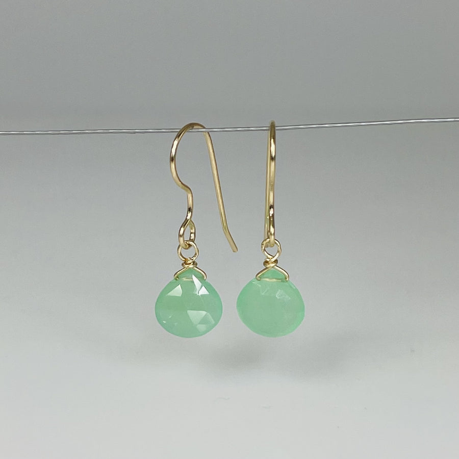 Chrysoprase Drop Earrings 7x7mm