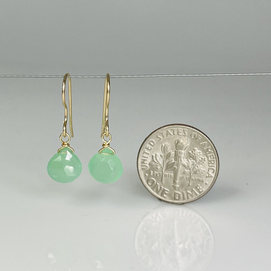 Chrysoprase Drop Earrings 7x7mm