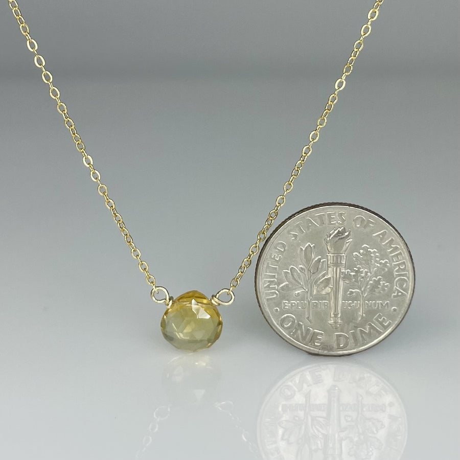 Citrine Drop Necklace 8mm