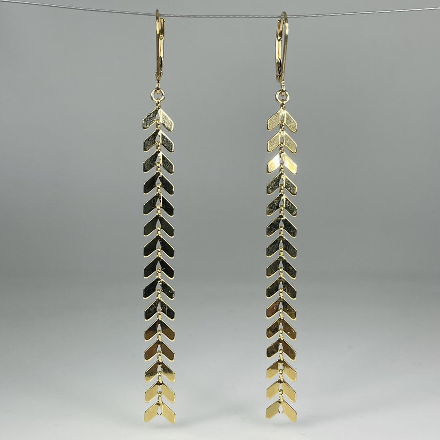 18KGP Mermaid Link Long Earrings 2.5 inches