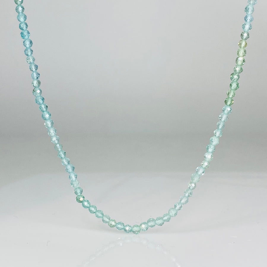 Aquamarine Beaded Necklace 2.5mm