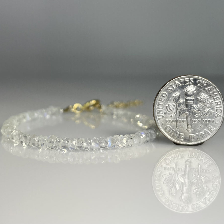 Rainbow Moonstone Beaded Bracelet 3mm