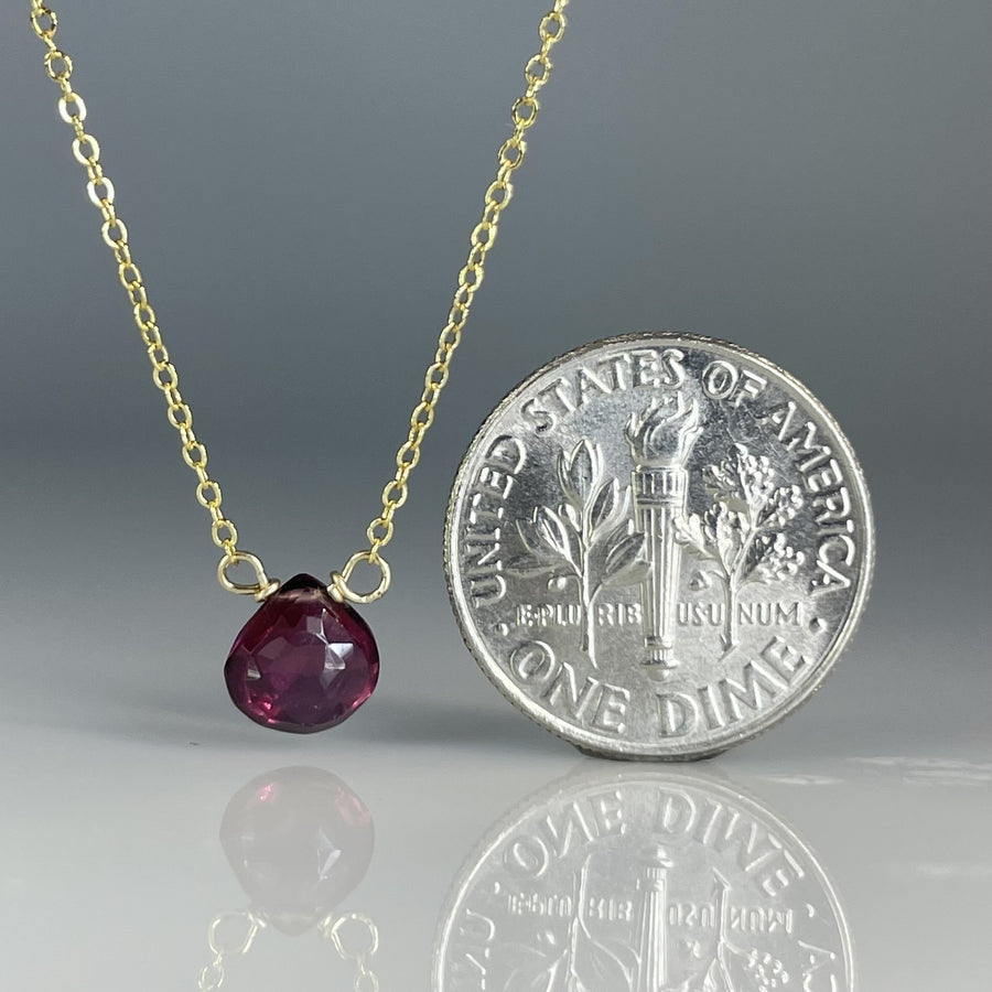 Rhodolite Garnet Drop Necklace 7mm