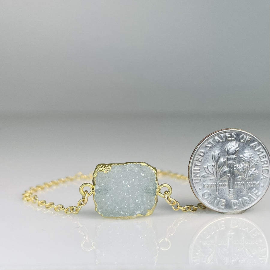 Blue Druzy Bezel Bracelet 12x14mm