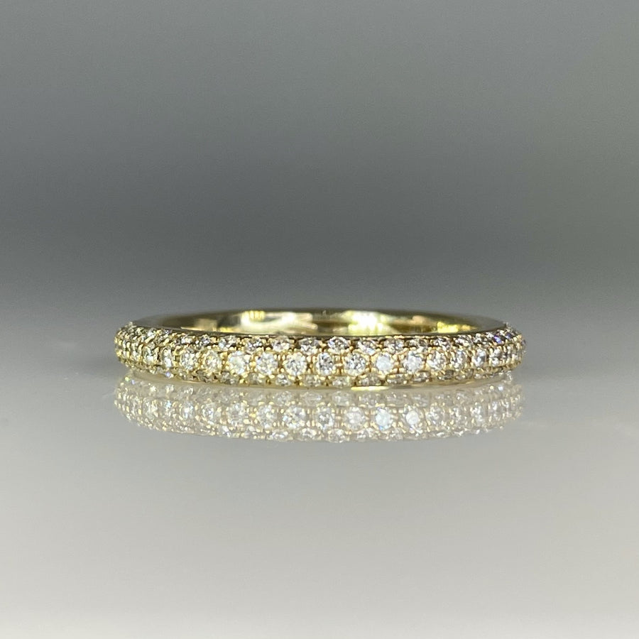 14K Yellow Gold Pave Diamond Eternity Band 0.64ct