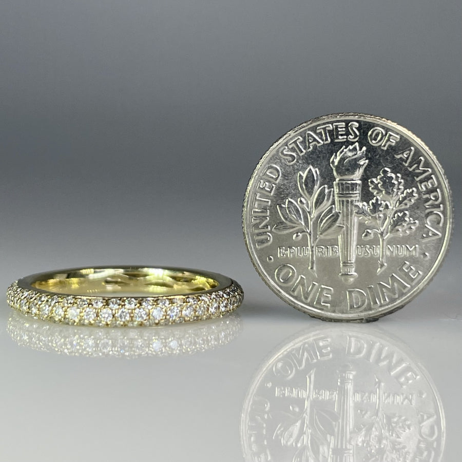 14K Yellow Gold Pave Diamond Eternity Band 0.64ct