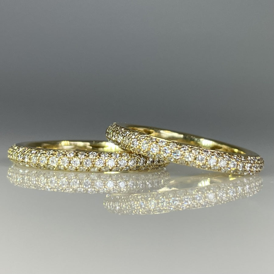 14K Yellow Gold Pave Diamond Eternity Band 0.64ct