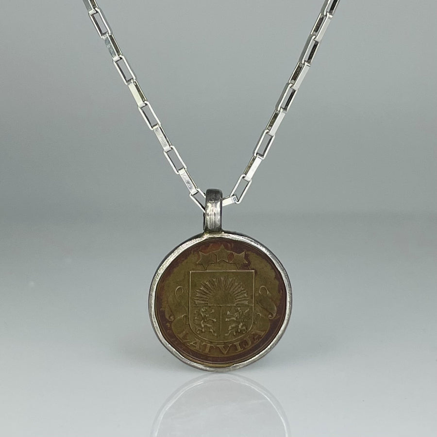 Ancient Coin Pendant (Latvia 1922)