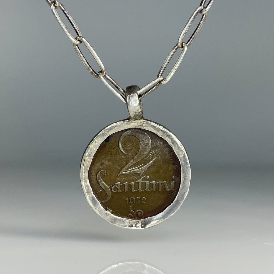 Ancient Coin Pendant (Latvia 1922)
