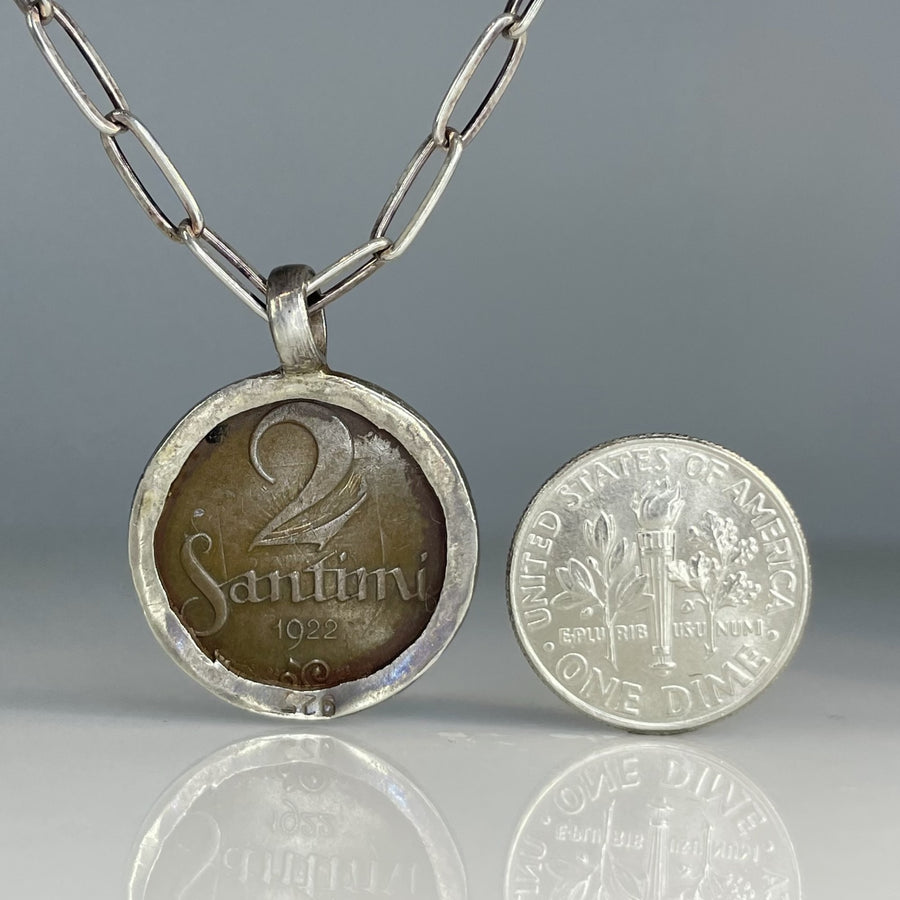Ancient Coin Pendant (Latvia 1922)