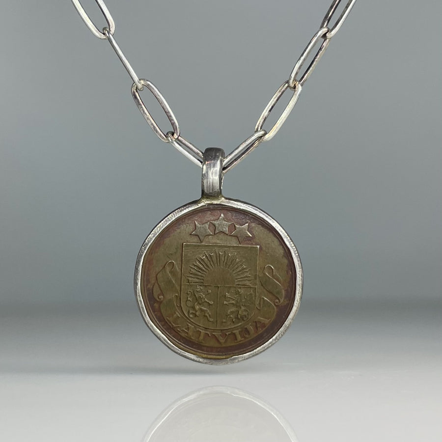 Ancient Coin Pendant (Latvia 1922)