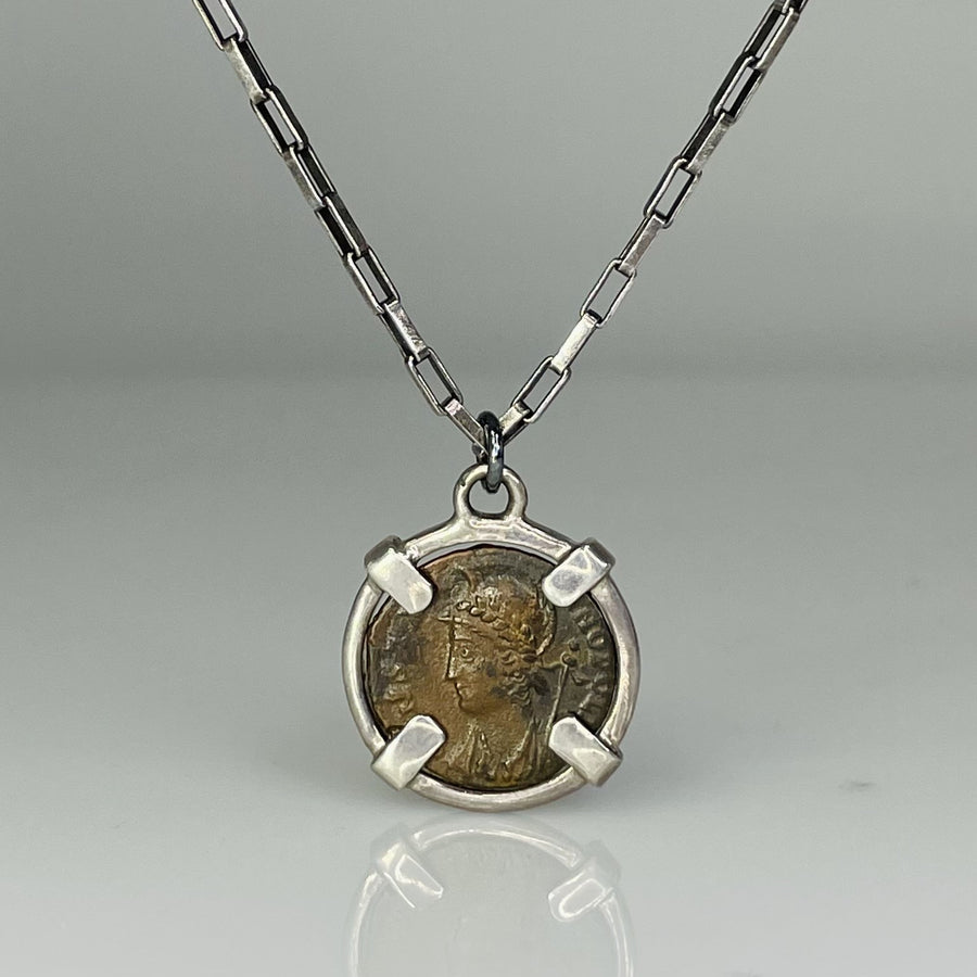 Ancient Coin Coin Into Necklace Greek Turtle Coin Necklace