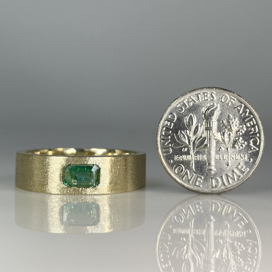 14K Yellow Gold Emerald Ring 0.50ct