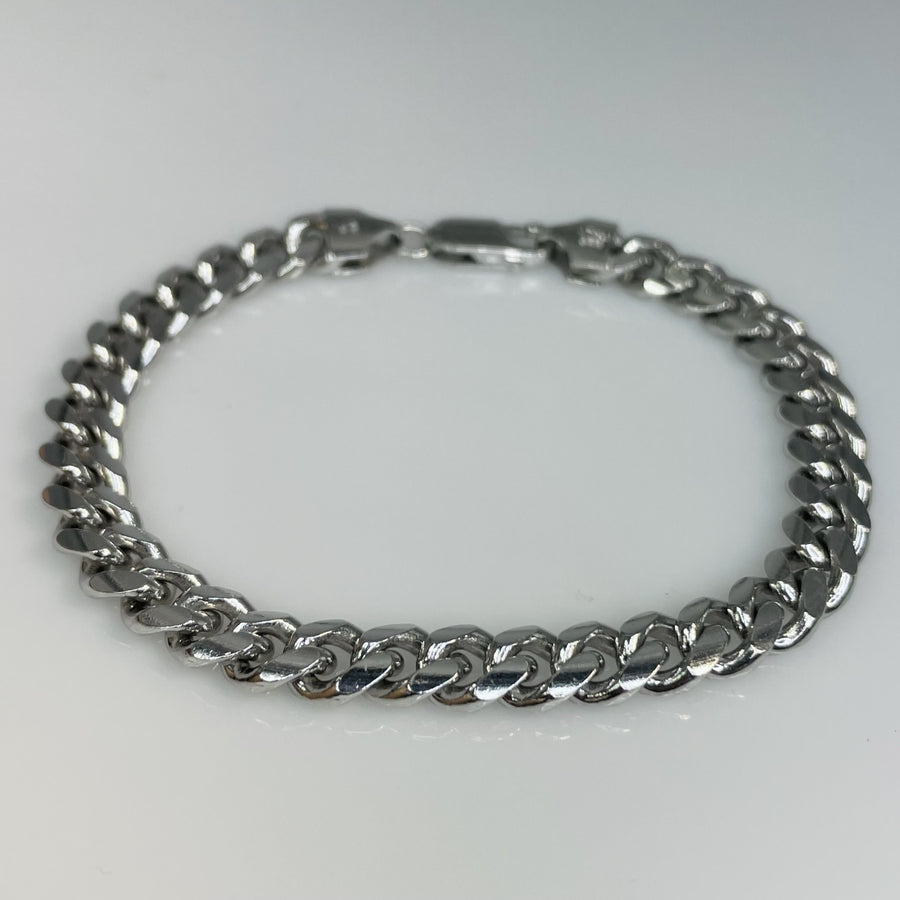 Sterling Silver Cuban Chain Bracelet 7mm