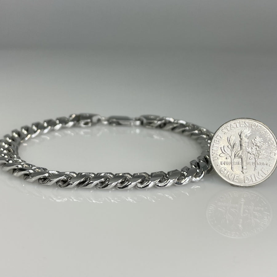 Sterling Silver Cuban Chain Bracelet 7mm