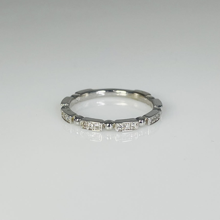 14K White Gold Diamond Stacker Ring 0.15ct