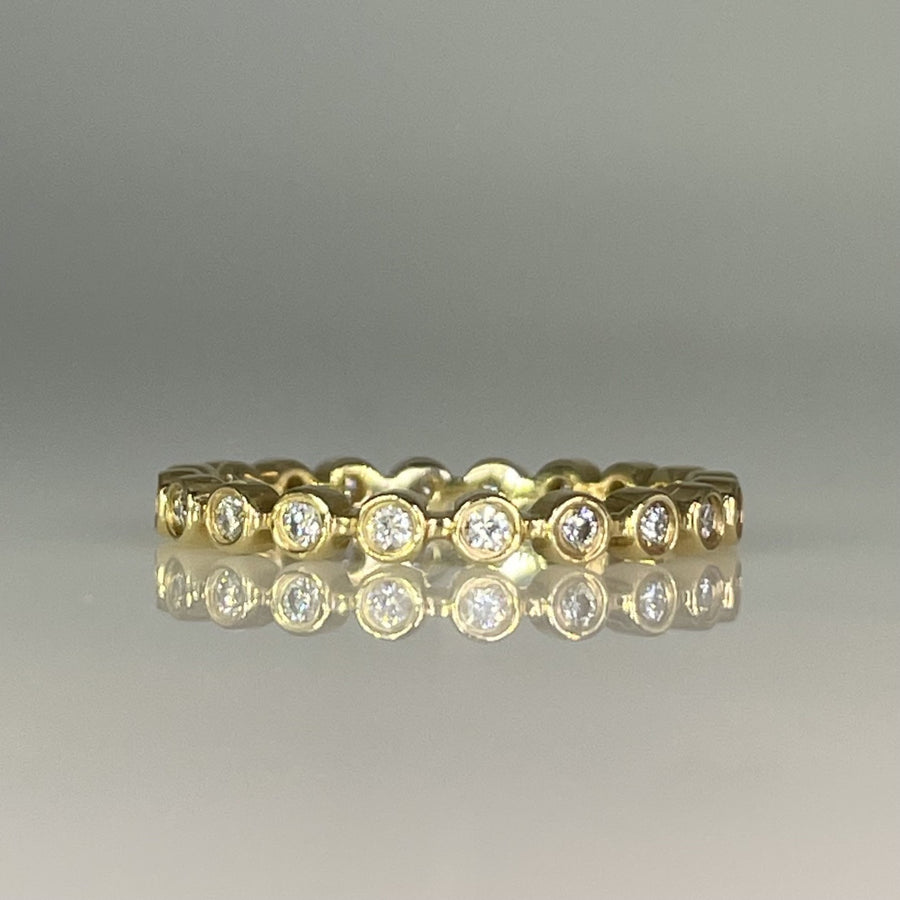 14K Yellow Gold Round Diamond Eternity Band 0.44ct
