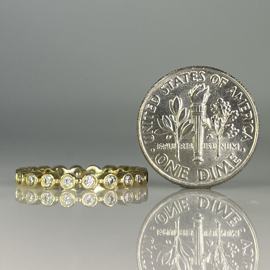 14K Yellow Gold Round Diamond Eternity Band 0.44ct