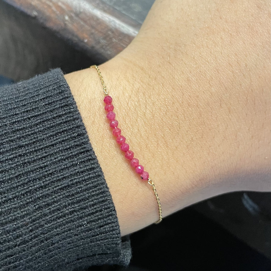 Ruby Bar Bracelet 3mm