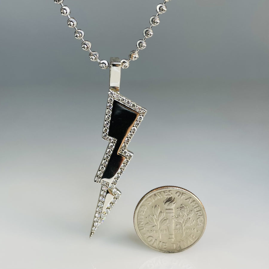 Sterling Silver Lightning Bolt Diamond Necklace 0.53ct