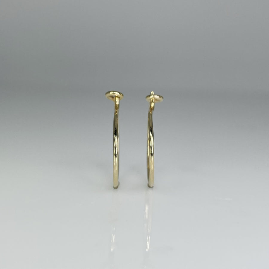 14K Yellow Gold Hoop Earrings 1x18mm