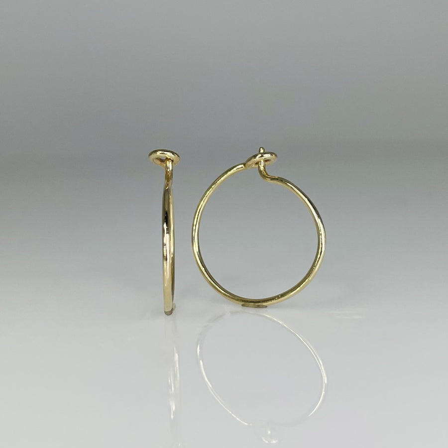 14K Yellow Gold Hoop Earrings 1x18mm