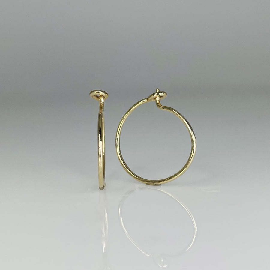 14K Yellow Gold Hoop Earrings 1x18mm