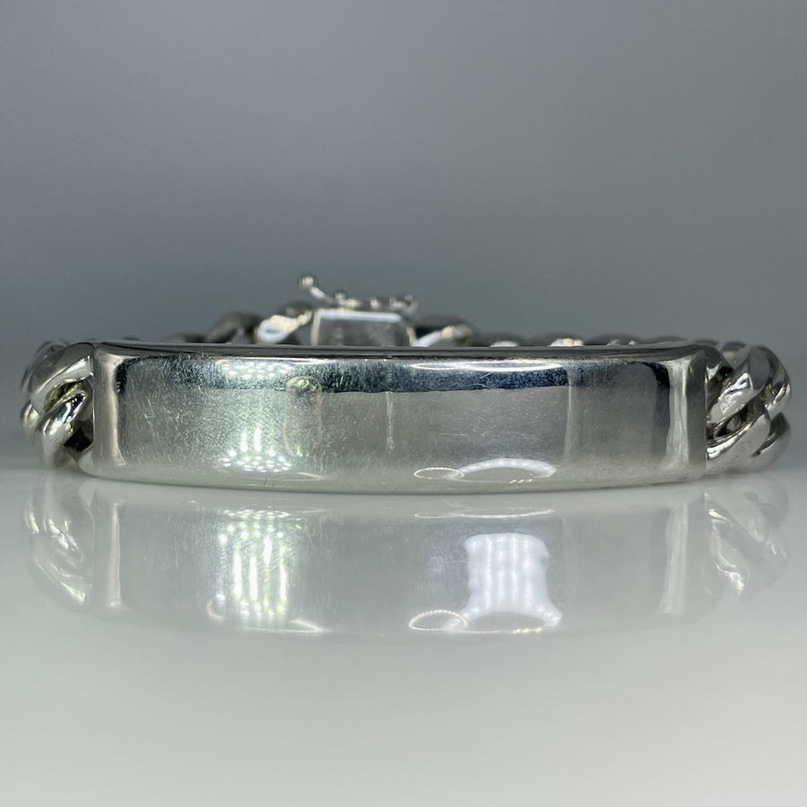 Sterling Silver ID Bar Cuban Bracelet