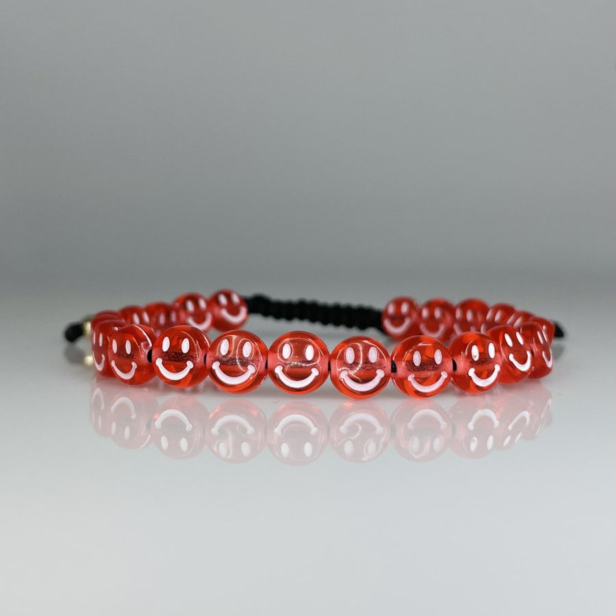 14K Yellow Gold Red Happy Face Bracelet