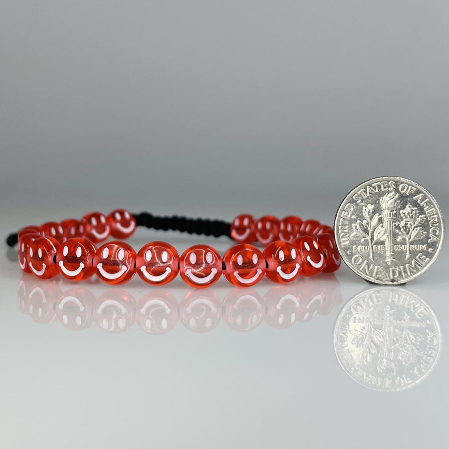 14K Yellow Gold Red Happy Face Bracelet
