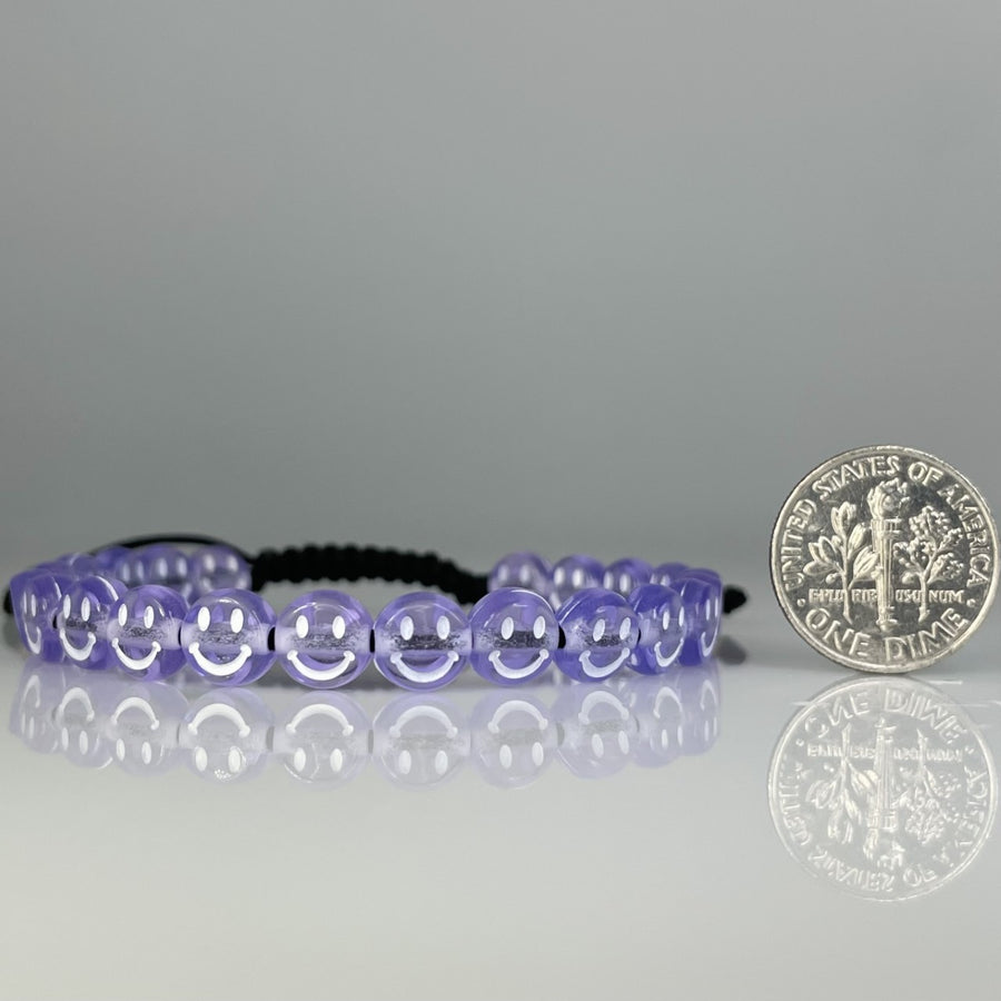 14K Yellow Gold Purple Happy Face Bracelet