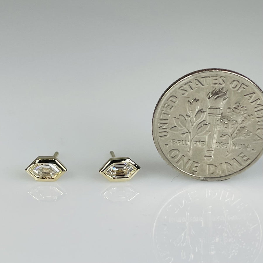 14K Yellow Gold Diamond Stud Earrings 0.24ct E/VS
